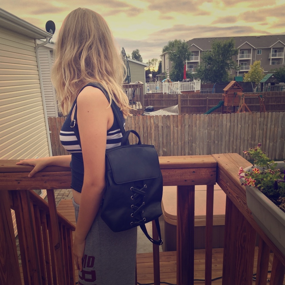 Black mini backpack/purse